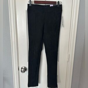 Andrew Marc Womens Faux Suede Pull on Legging Pants Black Size XS